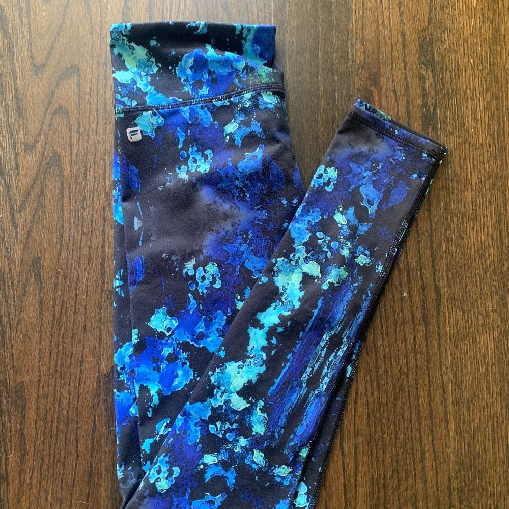 Women's black and teal running tights